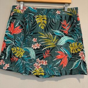 Ripskirt Hawaii Tropical Print Skirt Beach Leaf and Flower Design L